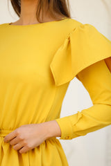 Frilled Mustard Dress