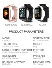 KSUN KSS901 Smart Bracelet Band With Heart rate Monitor ECG Blood Pressure IP68 Fitness Tracker Wrisatband Smart Watch
