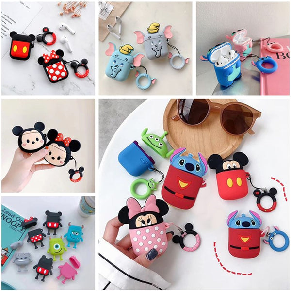 cute Mickey Wireless Bluetooth Earphone Case For Apple AirPods 2 Silicone Charging Headphones Case For Airpods Protective Cover