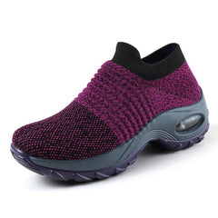 KWBEFRT 2020 Spring Women Sneakers Shoes Flat Slip on Platform Sneakers for Women Black Breathable Mesh Sock Sneake Dropshipping