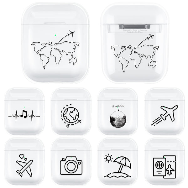 Transparent Hard PC Case For Apple Airpods 2 1 Wireless Headphone Protective Cover Shockproof Box For AirPods Earphone Coque
