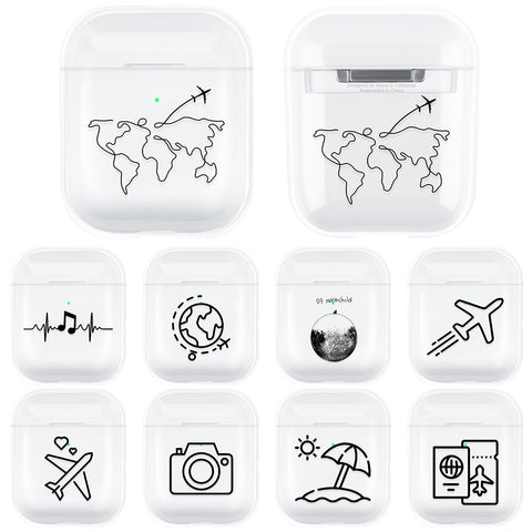 Transparent Hard PC Case For Apple Airpods 2 1 Wireless Headphone Protective Cover Shockproof Box For AirPods Earphone Coque