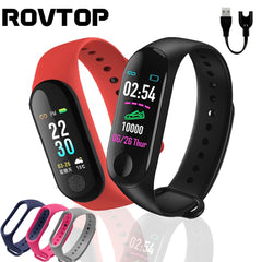 Rovtop Men Smart Watch M3 Plus Bracelet Wristband Heart Rate Monitor Blood Pressure Fitness Tracker Life Waterproof Smart Watch