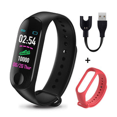 Rovtop Men Smart Watch M3 Plus Bracelet Wristband Heart Rate Monitor Blood Pressure Fitness Tracker Life Waterproof Smart Watch