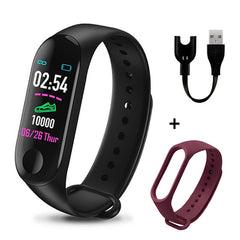 Rovtop Men Smart Watch M3 Plus Bracelet Wristband Heart Rate Monitor Blood Pressure Fitness Tracker Life Waterproof Smart Watch