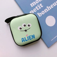 Cartoon Mini Zipper Hard Headphone Holder Case Portable Earbuds Pouch box Earphone Storage Bag Protective USB Cable Organizer