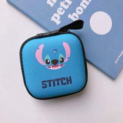 Cartoon Mini Zipper Hard Headphone Holder Case Portable Earbuds Pouch box Earphone Storage Bag Protective USB Cable Organizer