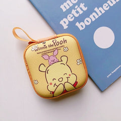 Cartoon Mini Zipper Hard Headphone Holder Case Portable Earbuds Pouch box Earphone Storage Bag Protective USB Cable Organizer