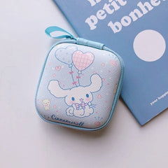 Cartoon Mini Zipper Hard Headphone Holder Case Portable Earbuds Pouch box Earphone Storage Bag Protective USB Cable Organizer
