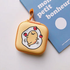 Cartoon Mini Zipper Hard Headphone Holder Case Portable Earbuds Pouch box Earphone Storage Bag Protective USB Cable Organizer