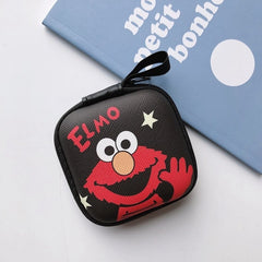 Cartoon Mini Zipper Hard Headphone Holder Case Portable Earbuds Pouch box Earphone Storage Bag Protective USB Cable Organizer