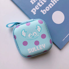 Cartoon Mini Zipper Hard Headphone Holder Case Portable Earbuds Pouch box Earphone Storage Bag Protective USB Cable Organizer