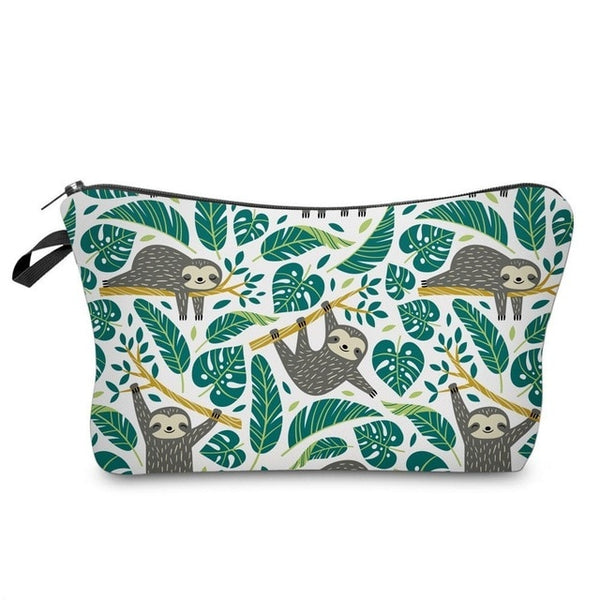Deanfun Sloth Cosmetic Bag Waterproof Printing Swanky Turtle Leaf Toilet Bag Custom Style for Travel  51476