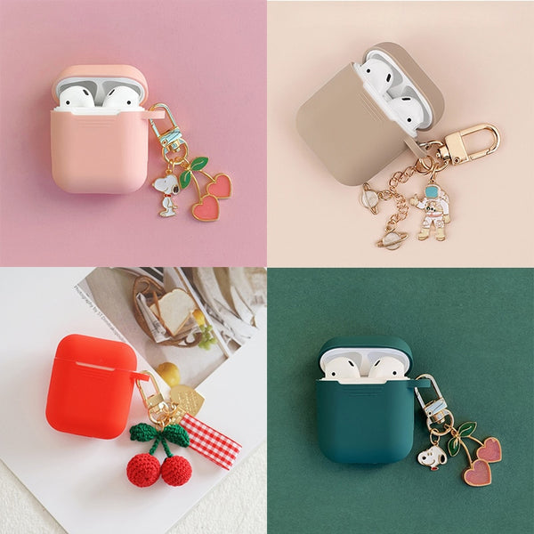 Cute Cherry Dog Cosmic Astronaut Pendant for Apple Airpods Case Accessories Bluetooth Silicone Earphone Cases Headphones Cover