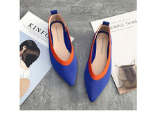 Women Flats Stretch Knitted Mixed Color Moccasins Breathable Cozy Work Shoes Brief Fashion Ladies Flats Light Driving Loafers