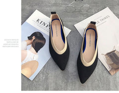 Women Flats Stretch Knitted Mixed Color Moccasins Breathable Cozy Work Shoes Brief Fashion Ladies Flats Light Driving Loafers