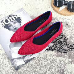 Women Flats Stretch Knitted Mixed Color Moccasins Breathable Cozy Work Shoes Brief Fashion Ladies Flats Light Driving Loafers