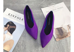 Women Flats Stretch Knitted Mixed Color Moccasins Breathable Cozy Work Shoes Brief Fashion Ladies Flats Light Driving Loafers