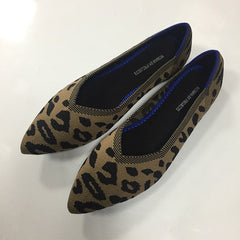 Women Flats Stretch Knitted Mixed Color Moccasins Breathable Cozy Work Shoes Brief Fashion Ladies Flats Light Driving Loafers