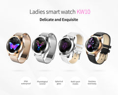 IP68 Waterproof Smart Watch Women Lovely Bracelet Heart Rate Monitor Sleep Monitoring Smartwatch Connect IOS Android KW10 band