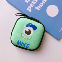 Cartoon Mini Zipper Hard Headphone Case Earphone Case Box Storage Bag Protective USB Cable Organizer Portable Earbud Accessories