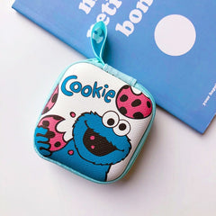 Cartoon Mini Zipper Hard Headphone Case Earphone Case Box Storage Bag Protective USB Cable Organizer Portable Earbud Accessories
