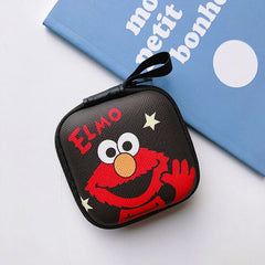 Cartoon Mini Zipper Hard Headphone Case Earphone Case Box Storage Bag Protective USB Cable Organizer Portable Earbud Accessories