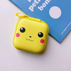 Cartoon Mini Zipper Hard Headphone Case Earphone Case Box Storage Bag Protective USB Cable Organizer Portable Earbud Accessories