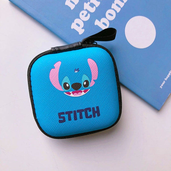 Cartoon Mini Zipper Hard Headphone Case Earphone Case Box Storage Bag Protective USB Cable Organizer Portable Earbud Accessories