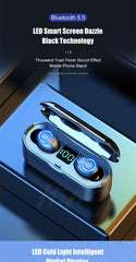 H & a mini tws bluetooth v5.0 fones de ouvido sem fio fones 9d esportes alta fidelidade à prova dwireless água sem fio fone de ouvido