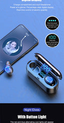 H & a mini tws bluetooth v5.0 fones de ouvido sem fio fones 9d esportes alta fidelidade à prova dwireless água sem fio fone de ouvido