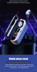 H & a mini tws bluetooth v5.0 fones de ouvido sem fio fones 9d esportes alta fidelidade à prova dwireless água sem fio fone de ouvido