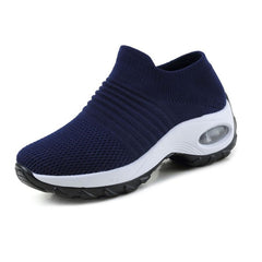 KWBEFRT 2020 Spring Women Sneakers Shoes Flat Slip on Platform Sneakers for Women Black Breathable Mesh Sock Sneake Dropshipping