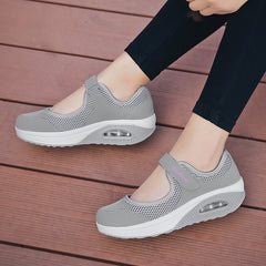 Summer Women Flat Platform Shoes Woman Casual Mesh Breathable Slip On Fabric Sneakers Shoes For Women Female Mary Jane Shoe
