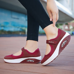 Summer Women Flat Platform Shoes Woman Casual Mesh Breathable Slip On Fabric Sneakers Shoes For Women Female Mary Jane Shoe