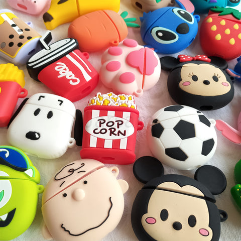 For Airpods 2 Case Silicone Stitch Cartoon Cover For Apple Airpods Case Cute Earphone 3D Headphone case Protective