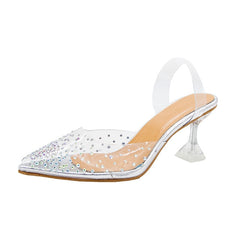 Luxury  Women Pumps 2020 Transparent High Heels Sexy Pointed Toe Slip-on Wedding Party Brand Fashion Shoes For Lady  PVC