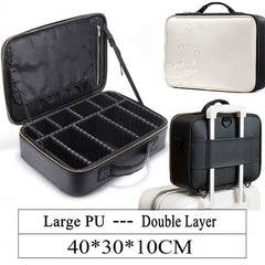 LHLYSGS Brand Cosmetic Case Suitcases Multi-storey Large Professional Makeup Bag Women Beauty Storage Organizer Cosmetic Bag