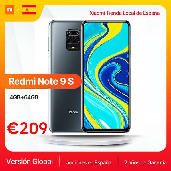 Global Version Xiaomi Redmi Note 9S 4GB 64GB Smartphone Note 9 S Qualcomm Snapdragon 720G 6.67'' FHD DotDisplay 5020mAh 48MP AI