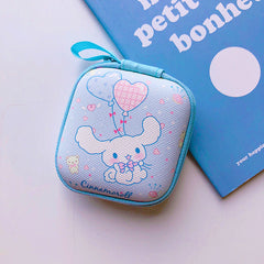 Cartoon Mini Zipper Hard Headphone Case Earphone Case Box Storage Bag Protective USB Cable Organizer Portable Earbud Accessories