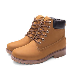 Winter boots women shoes 2020 warm plush square heels women snow boots women lace-up ankle boots winter shoes woman botas mujer