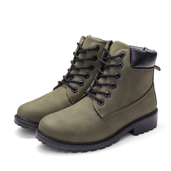 Winter boots women shoes 2020 warm plush square heels women snow boots women lace-up ankle boots winter shoes woman botas mujer