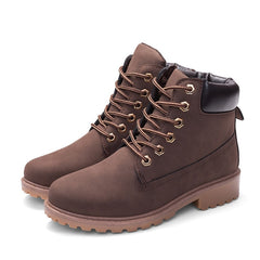 Winter boots women shoes 2020 warm plush square heels women snow boots women lace-up ankle boots winter shoes woman botas mujer