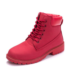 Winter boots women shoes 2020 warm plush square heels women snow boots women lace-up ankle boots winter shoes woman botas mujer
