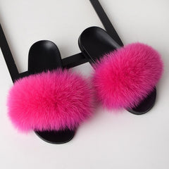 Women Solid Shoes Fur Slides Summer Shoes Outside