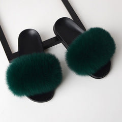 Women Solid Shoes Fur Slides Summer Shoes Outside