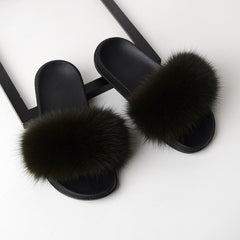 Women Solid Shoes Fur Slides Summer Shoes Outside