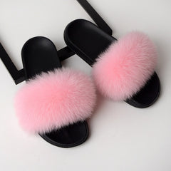 Women Solid Shoes Fur Slides Summer Shoes Outside
