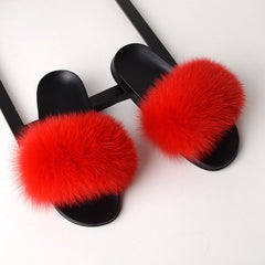 Women Solid Shoes Fur Slides Summer Shoes Outside