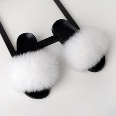 Women Solid Shoes Fur Slides Summer Shoes Outside